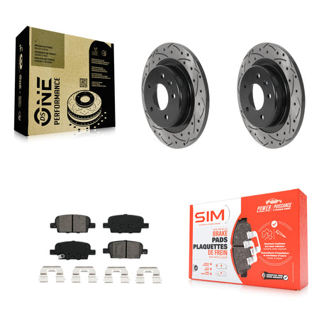 Rear Coated Drilled Slotted Disc Brake Rotor & Semi-Metallic Pad Kit For Chevrolet Malibu KDS-100784