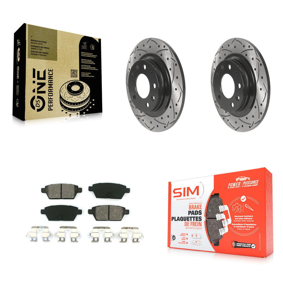 Rear Coated Drilled Slotted Disc Brake Rotors And Semi-Metallic Pads Kit For Ford Fusion Mazda 6 Lincoln MKZ Mercury Milan Zephyr KDS-100793