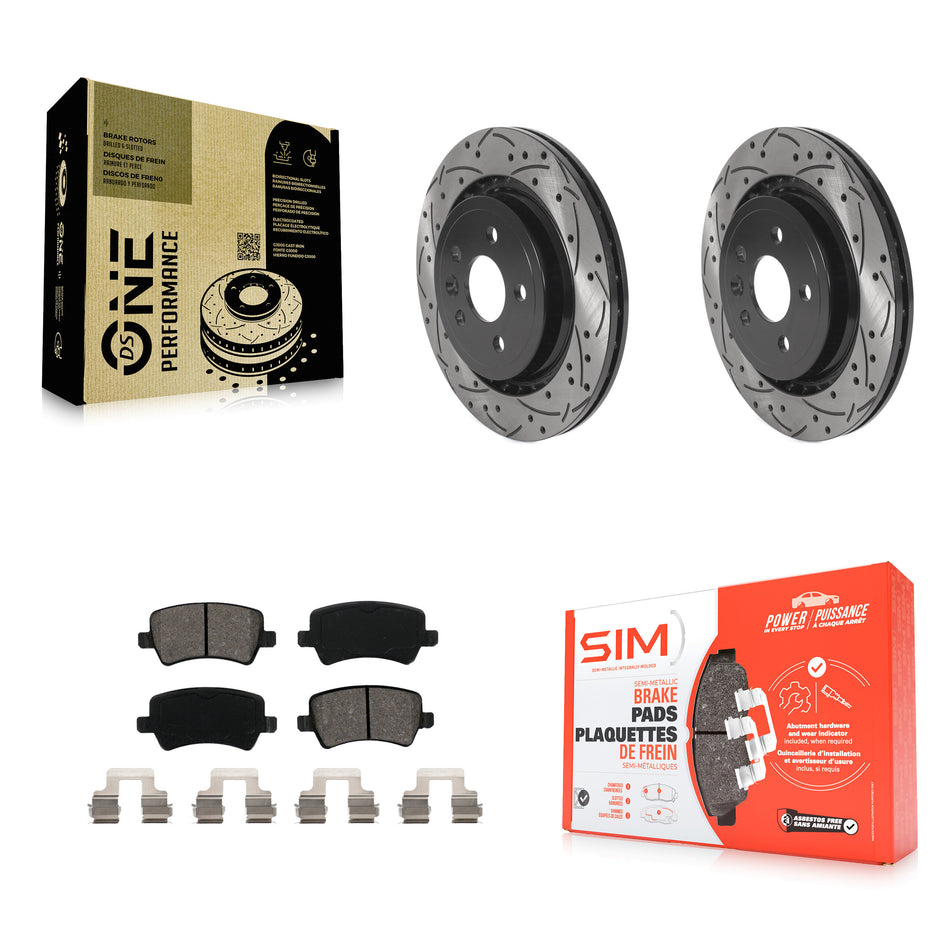Rear Coated Drilled Slotted Disc Brake Rotors And Semi-Metallic Pads Kit For Volvo S60 XC70 S80 V60 V70 KDS-100809