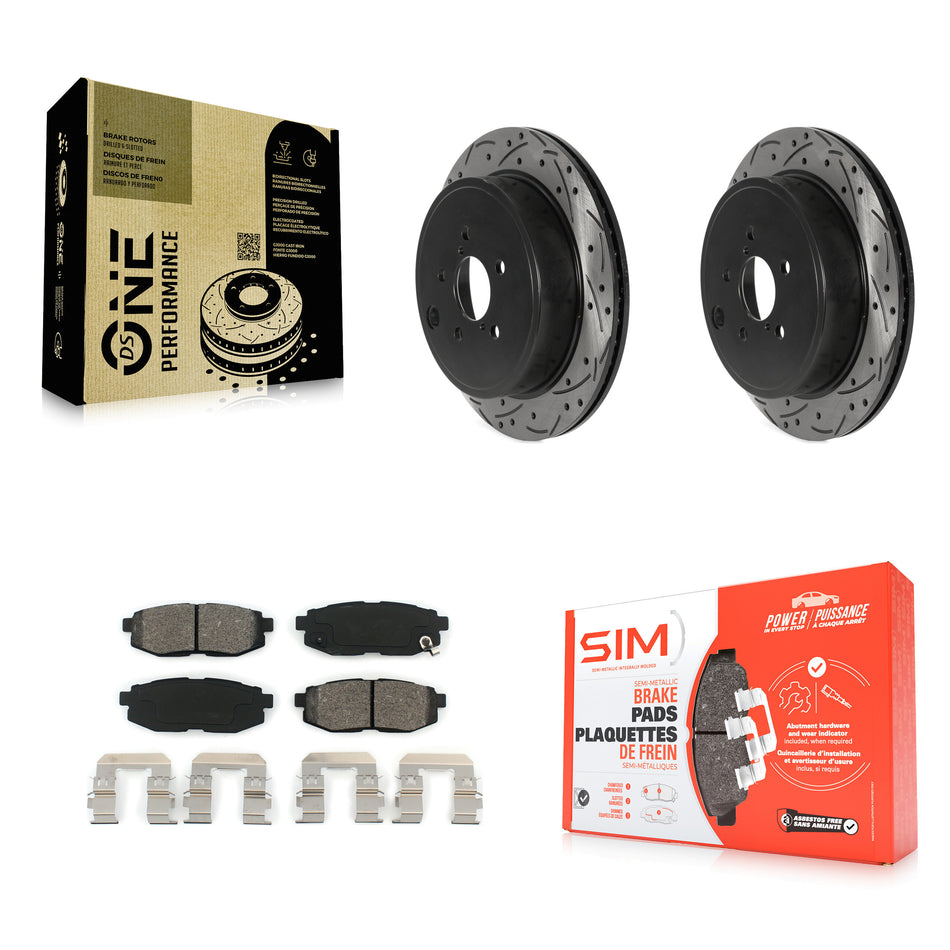 Rear Coated Drilled Slotted Disc Brake Rotors And Semi-Metallic Pads Kit For Subaru Outback Legacy Scion FR-S BRZ Toyota 86 KDS-100814