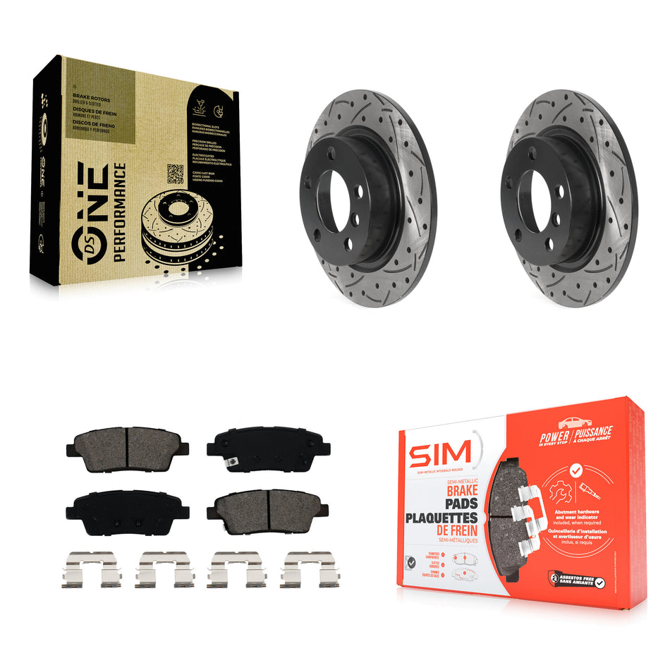 Rear Coated Drilled Slotted Disc Brake Rotors And Semi-Metallic Pads Kit For Mini Cooper Countryman Paceman KDS-100817