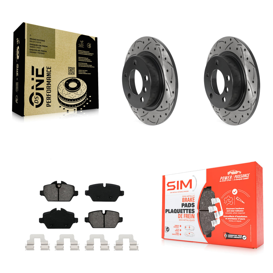 Rear Coated Drilled Slotted Disc Brake Rotors And Semi-Metallic Pads Kit For Mini Cooper Countryman Paceman KDS-100818