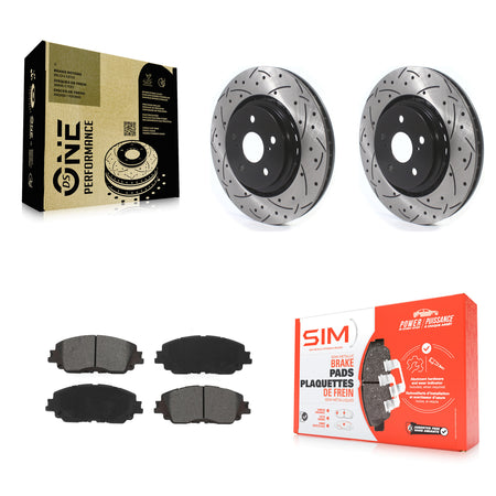 Front Drill Slot Brake Rotors Semi-Metallic Pad Kit For Toyota Camry XSE With TRD Package KDS-100868