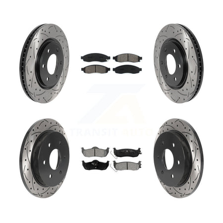 Front Rear Drill Slot Brake Rotors Semi-Metallic Pad Kit For 2007 Nissan TITAN From 04 07 KDS-100912
