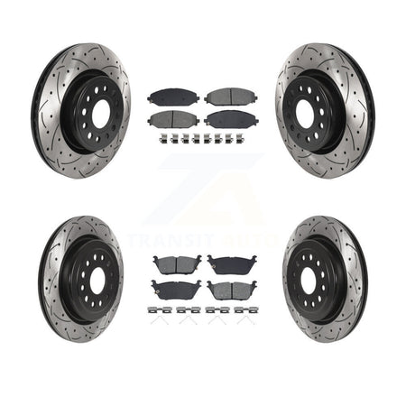Front Rear Coated Drilled Slotted Disc Brake Rotor And Semi-Metallic Pad Kit For Ram 1500 KDS-100913
