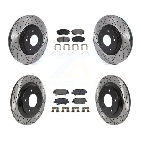 Front Rear Drill Slot Brake Rotor Semi-Metallic Pad Kit For Hyundai Elantra GT Kia Forte5 KDS-100925