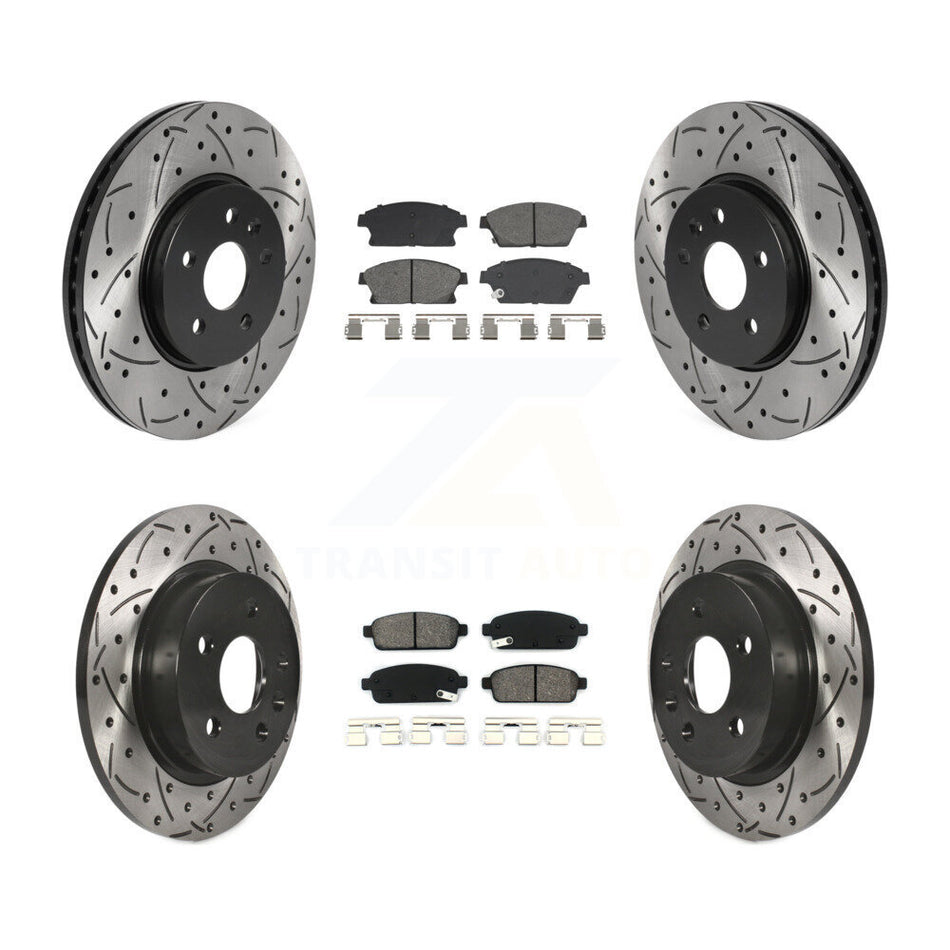 Front Rear Drilled Slot Brake Rotor Semi-Metallic Pad Kit For Chevrolet Trax Buick Encore KDS-101003