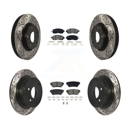 Front Rear Drilled Slot Brake Rotor Semi-Metallic Pad Kit For 2019-2020 Nissan Altima AWD KDS-101006