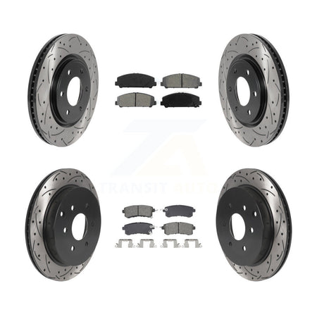 Front Rear Drilled Slot Brake Rotor Semi-Metallic Pad Kit For INFINITI QX80 Nissan Armada KDS-101011