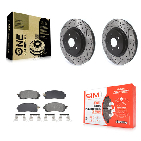 Front Coat Drill Slot Disc Brake Rotor Semi-Metallic Pad Kit For Subaru Crosstrek Impreza KDS-101021