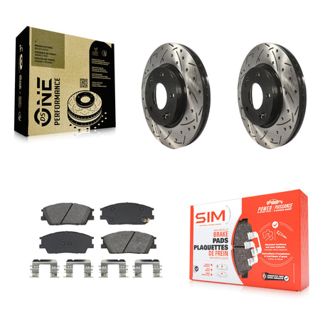 Front Coated Drill Slot Disc Brake Rotor Semi-Metallic Pad Kit For Hyundai Venue Kia Soul KDS-101031