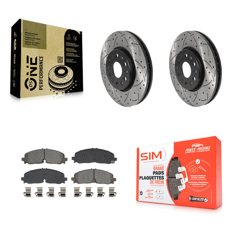 Front Drill Slot Disc Brake Rotor Semi-Metallic Pad Kit For Chevrolet Traverse Blazer GMC KDS-101041