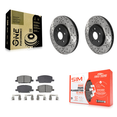 Front Drilled Slot Disc Brake Rotor Semi-Metallic Pad Kit For Buick Encore Chevrolet Trax KDS-101046