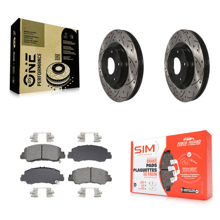 Front Coat Drill Slot Disc Brake Rotor Semi-Metallic Pad Kit For Mitsubishi Eclipse Cross KDS-101048