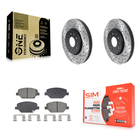 Front Drill Slot Disc Brake Rotor Semi-Metallic Pad Kit For Chevrolet Equinox GMC Terrain KDS-101049
