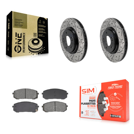 Front Drill Slot Brake Rotor Semi-Metallic Pad Kit For Hyundai Elantra Sonata Kia Niro EV KDS-101054