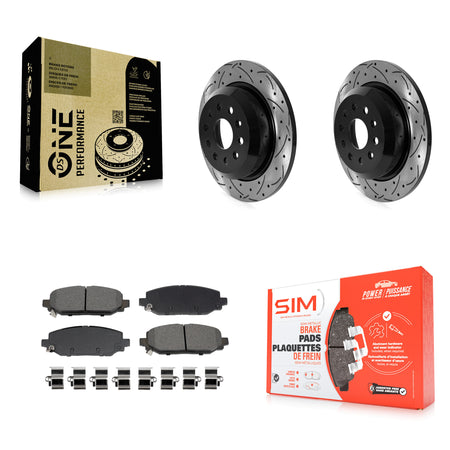 Rear Drilled Slot Brake Rotor & Semi-Metallic Pad Kit For 2018-2020 Jeep Wrangler Rubicon KDS-101075