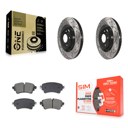 Rear Drill Slot Brake Rotors Semi-Metallic Pad Kit For Audi Q5 A4 Quattro A5 Sportback S5 KDS-101081