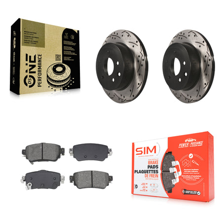 Rear Coat Drill Slot Disc Brake Rotor Semi-Metallic Pad Kit For 2019 Nissan Rogue Sport S KDS-101082