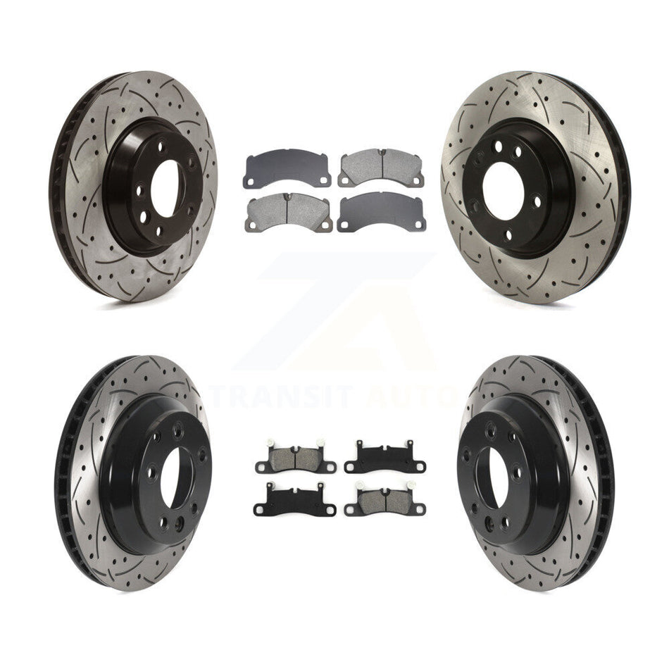 Front Rear Disc Brake Rotors And Semi-Metallic Pads Kit (6Pc) For Porsche Cayenne KDS-101097