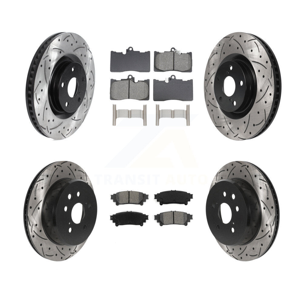 Front Rear Disc Brake Rotor Semi-Metallic Pad Kit (6Pc) For Lexus IS300 IS350 GS350 RC350 KDS-101099