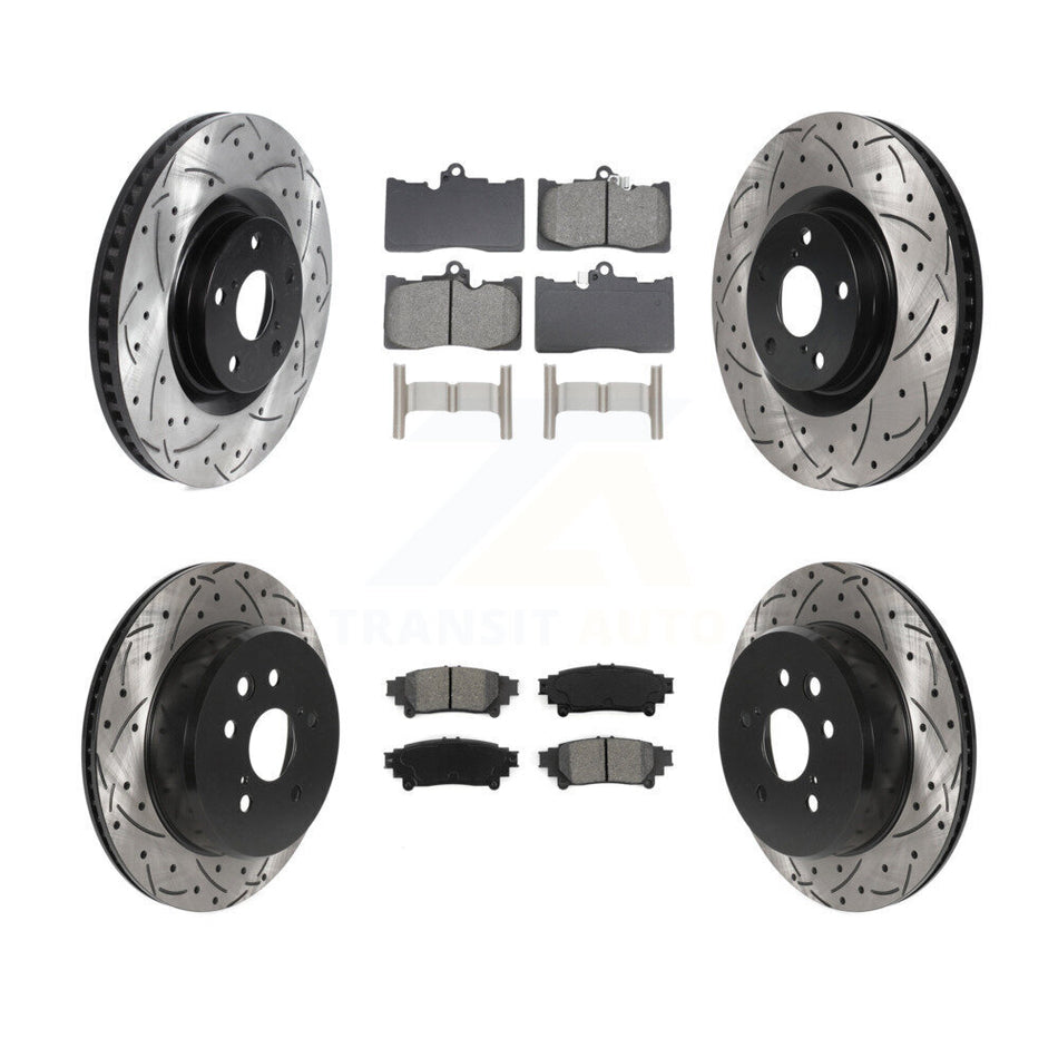 Front Rear Disc Brake Rotor Semi-Metallic Pad Kit (6Pc) For Lexus IS300 IS350 GS350 RC350 KDS-101099