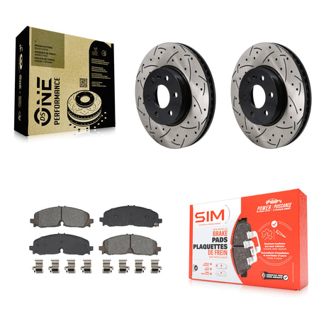 Front Drill Slot Disc Brake Rotor Semi-Metallic Pad Kit For Chevrolet Colorado GMC Canyon KDS-101101