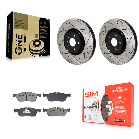 Front Drill Slot Brake Rotors Semi-Metallic Pad Kit For Land Rover Discovery Sport Jaguar KDS-101103
