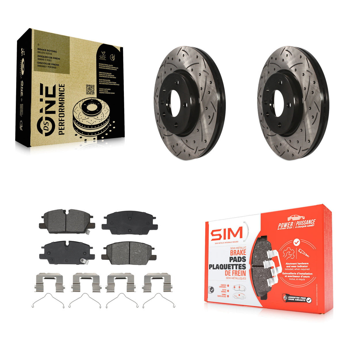 Front Drill Slot Brake Rotor Semi-Metallic Pad Kit For Chevrolet Equinox GMC Terrain Trax KDS-101118
