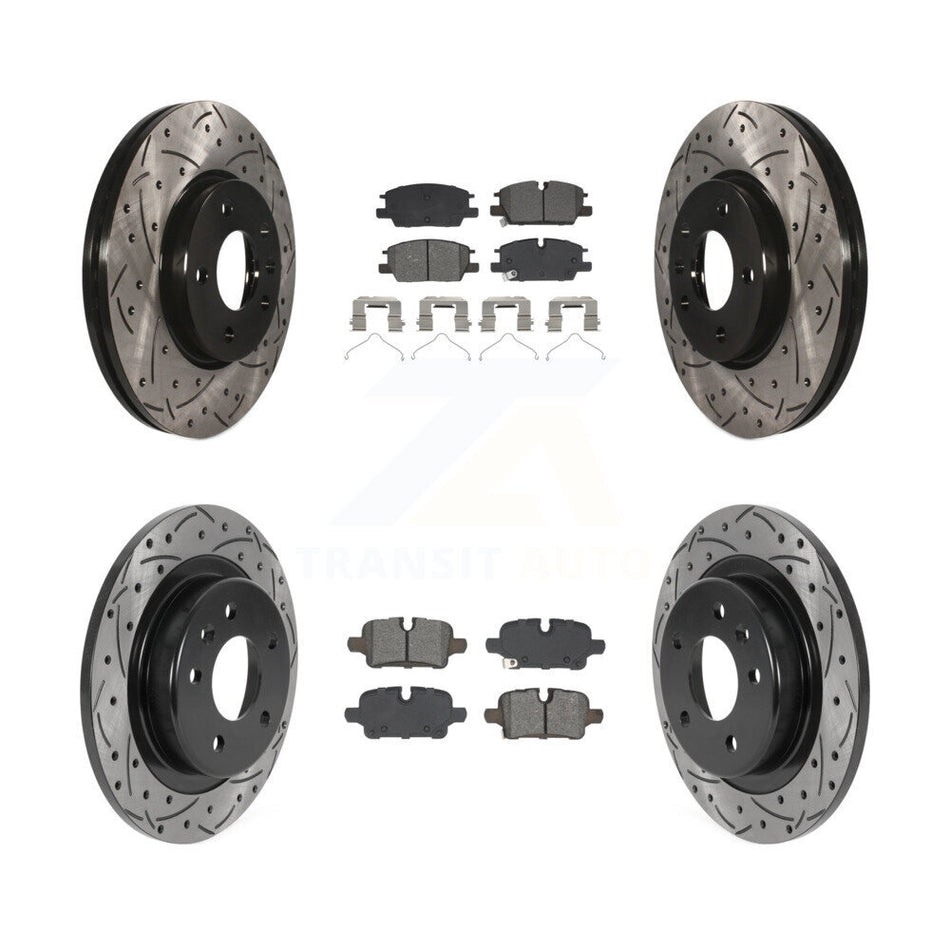 Front Rear Drill Slot Brake Rotor Semi-Metallic Pad Kit For Chevrolet Equinox GMC Terrain KDS-101128