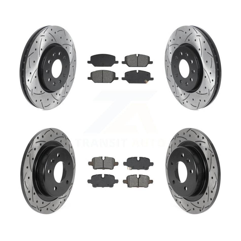 Front Rear Drill Slot Brake Rotor Semi-Metallic Pad Kit For Chevrolet Equinox GMC Terrain KDS-101129