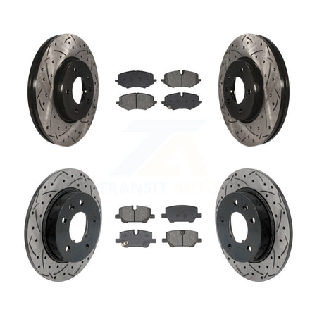 Front Rear Drilled Slot Brake Rotor Semi-Metallic Pad Kit For Chevrolet Trailblazer Buick KDS-101136