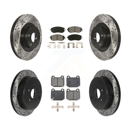 Front Rear Drill Slot Brake Rotor Semi-Metallic Pad Kit For 17 Subaru BRZ Limited/Premium KDS-101145