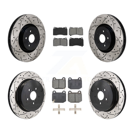 Front Rear Drilled Slot Disc Brake Rotor & Semi-Metallic Pad Kit For Subaru BRZ Toyota 86 KDS-101147