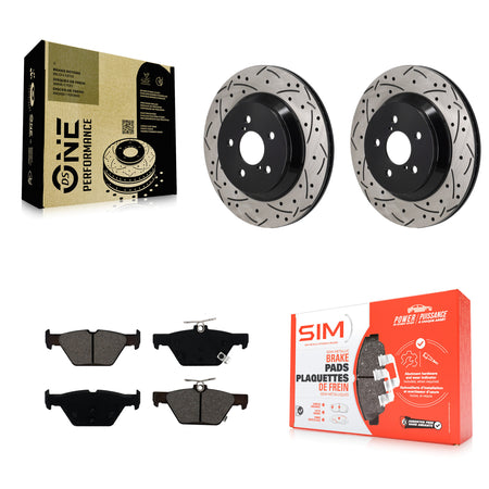 Rear Coated Drilled Slotted Disc Brake Rotor & Semi-Metallic Pad Kit For Subaru Crosstrek KDS-101175