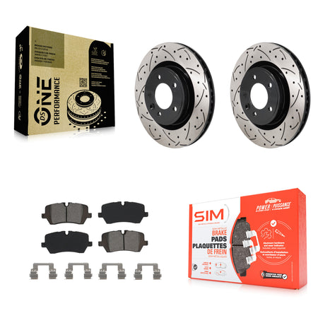 Rear Drilled Slot Disc Brake Rotor & Semi-Metallic Pad Kit For Land Rover Discovery Range KDS-101182