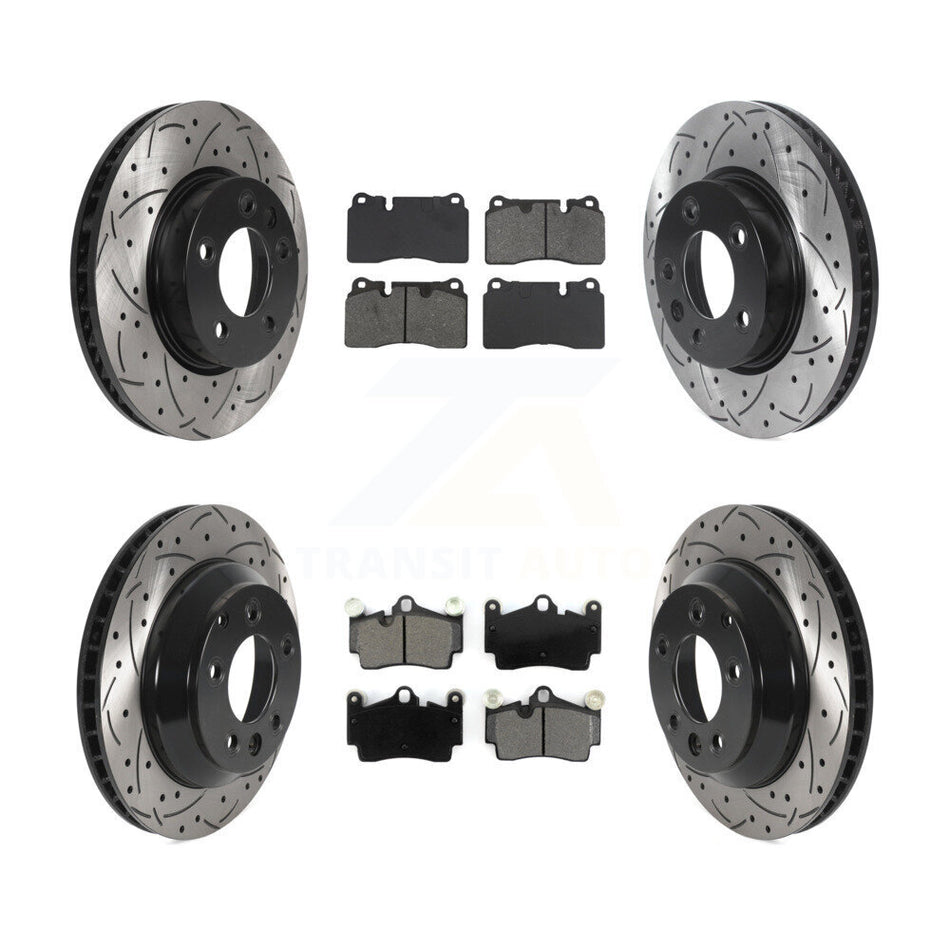 Front Rear Disc Brake Rotors And Semi-Metallic Pads Kit (6Pc) For Volkswagen Touareg KDS-101192