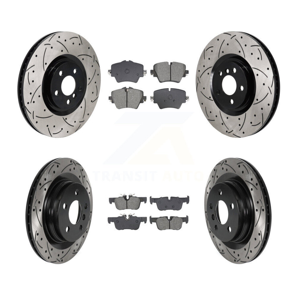 Front Rear Disc Brake Rotors And Semi-Metallic Pads Kit (6Pc) For BMW 228i Gran Coupe KDS-101562