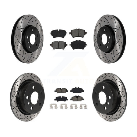 Front Rear Drill Slot Brake Rotor Semi-Metallic Pad Kit For Mini Cooper S with GAS engine KDS-101572