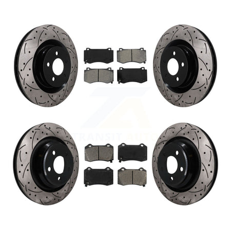 Front Rear Drilled Slot Brake Rotors Semi-Metallic Pad Kit For Dodge Charger Chrysler 300 KDS-101578