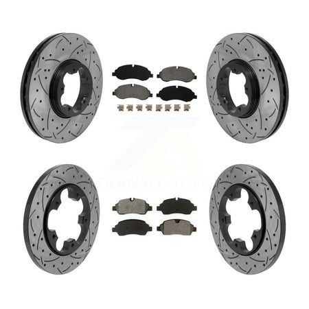 Front Rear Drill Slot Brake Rotors Semi-Metallic Pad Kit For Ford Transit-250 Transit-150 KDS-101619