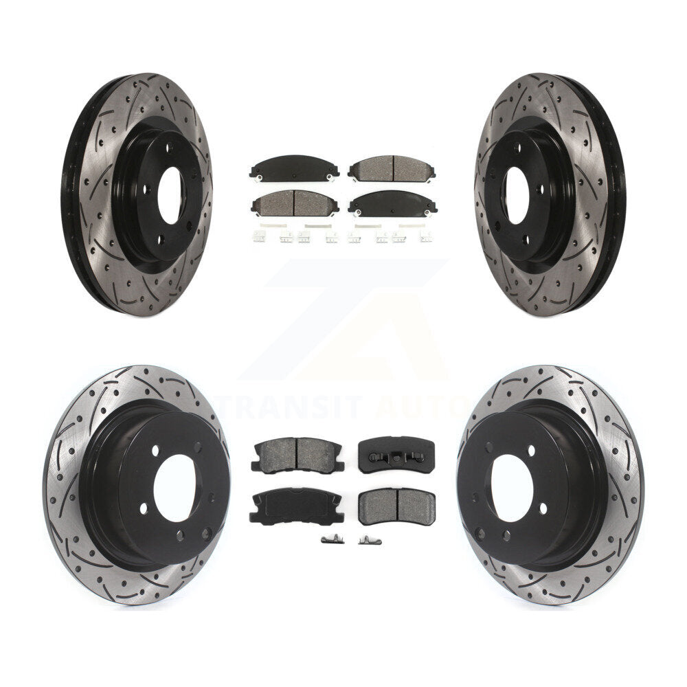 Front Rear Drill Slot Brake Rotor Semi-Metallic Pad Kit For 2008-2009 Dodge Caliber SRT-4 KDS-101630