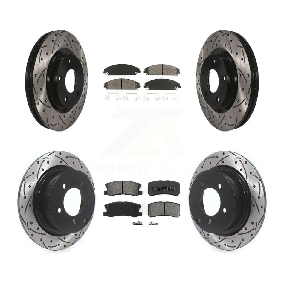 Front Rear Drill Slot Brake Rotor Semi-Metallic Pad Kit For 2008-2009 Dodge Caliber SRT-4 KDS-101630