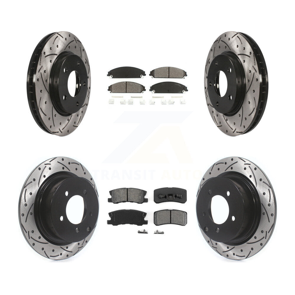 Front Rear Drill Slot Brake Rotor Semi-Metallic Pad Kit For 2008-2009 Dodge Caliber SRT-4 KDS-101631