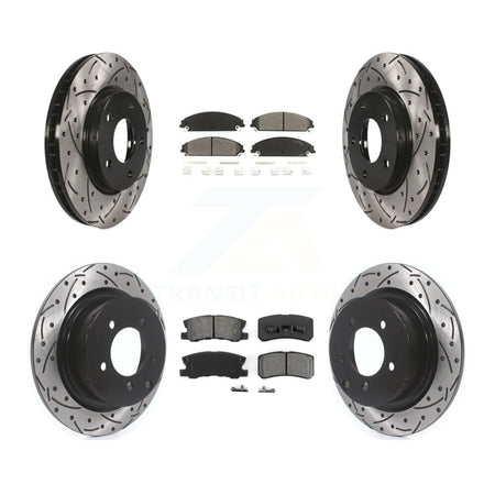 Front Rear Drill Slot Brake Rotor Semi-Metallic Pad Kit For 2008-2009 Dodge Caliber SRT-4 KDS-101631