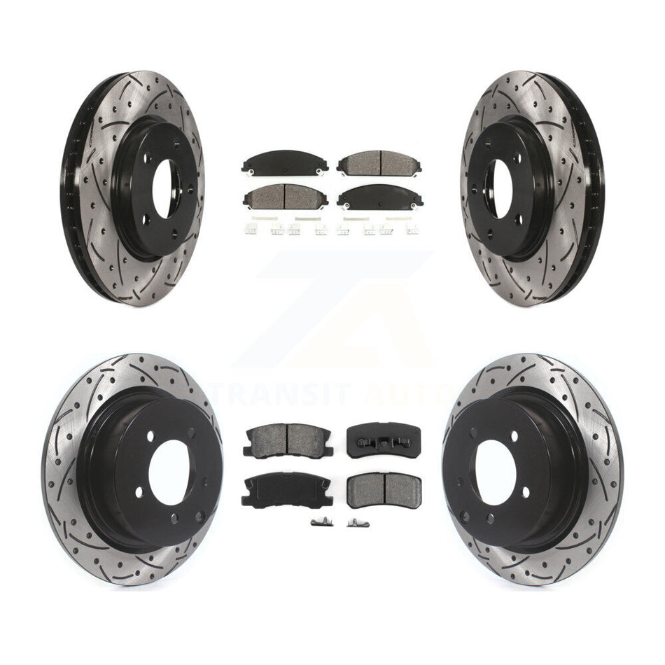 Front Rear Drill Slot Brake Rotor Semi-Metallic Pad Kit For 2008-2009 Dodge Caliber SRT-4 KDS-101631