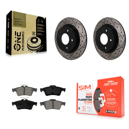 Rear Coated Drilled Slotted Disc Brake Rotors And Semi-Metallic Pad Kit For Mazda 3 Sport KDS-101654