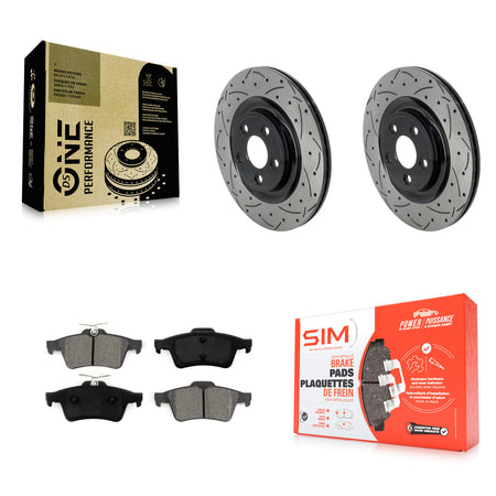 Rear Drill Slot Brake Rotor Semi-Metallic Pad Kit For Jaguar XJ With Manual Parking KDS-101676