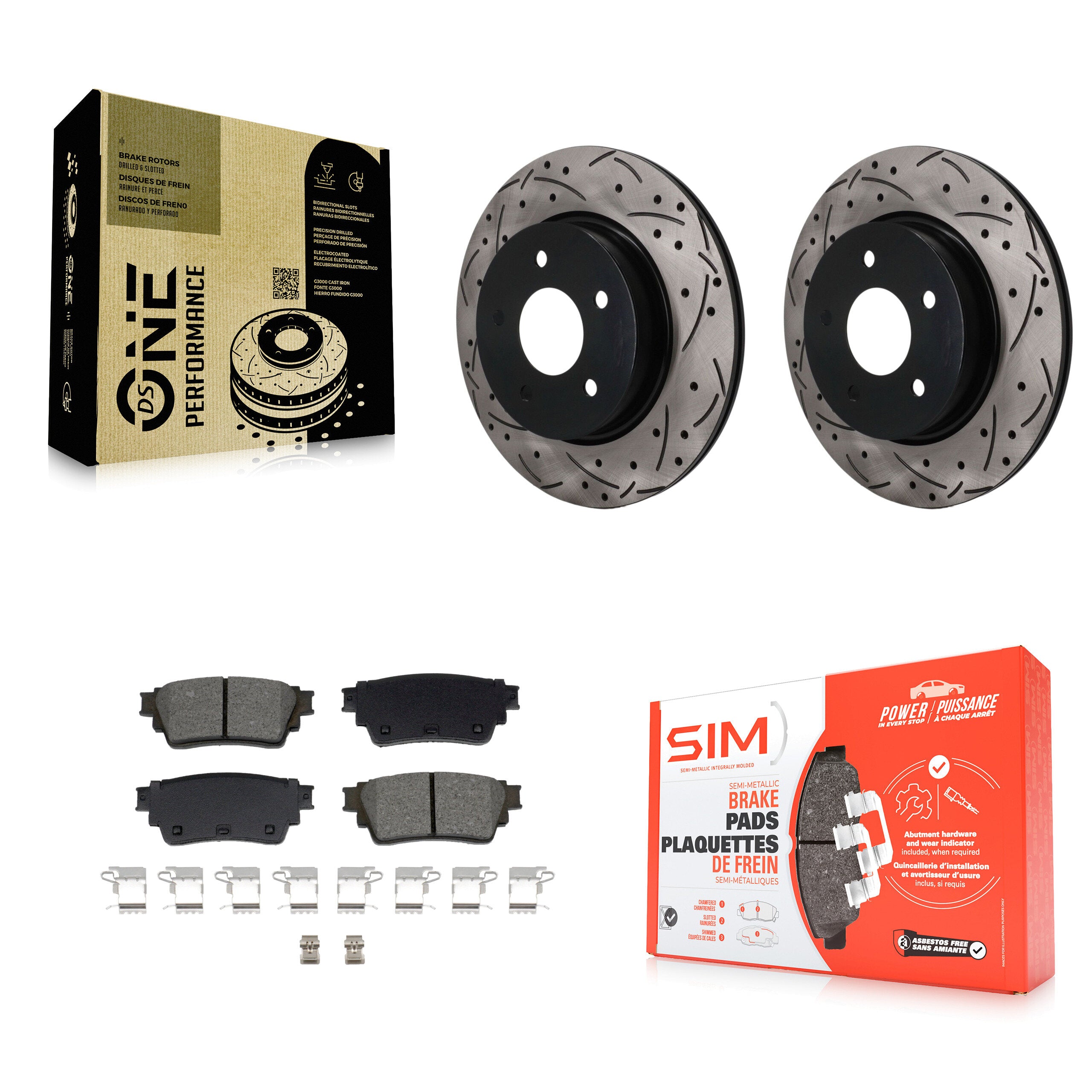 Rear Coated Drilled Slotted Disc Brake Rotors And Semi-Metallic Pads Kit For Nissan Rogue KDS-101692