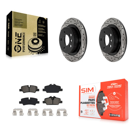Rear Coated Drilled Slotted Disc Brake Rotors And Semi-Metallic Pads Kit For Mini Cooper KDS-101695
